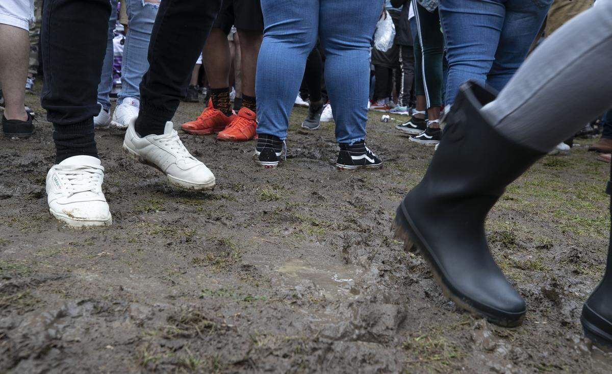 A day of heavy rain in the Triangle on Friday produced some muddy conditions for concert goers during the Dreamville Festival at Dix Park in Raleigh, N.C. on Saturday, April 6, 2019.
