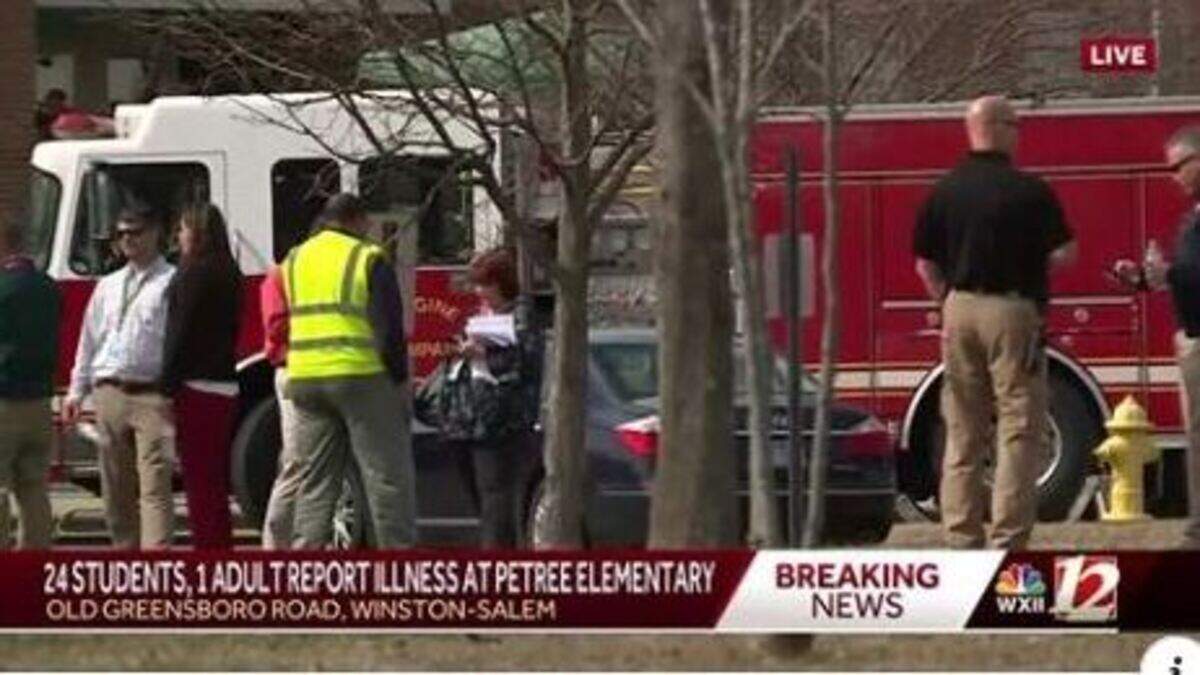 Petree Elementary School in North Carolina was evacuated Wednesday after students got sick.