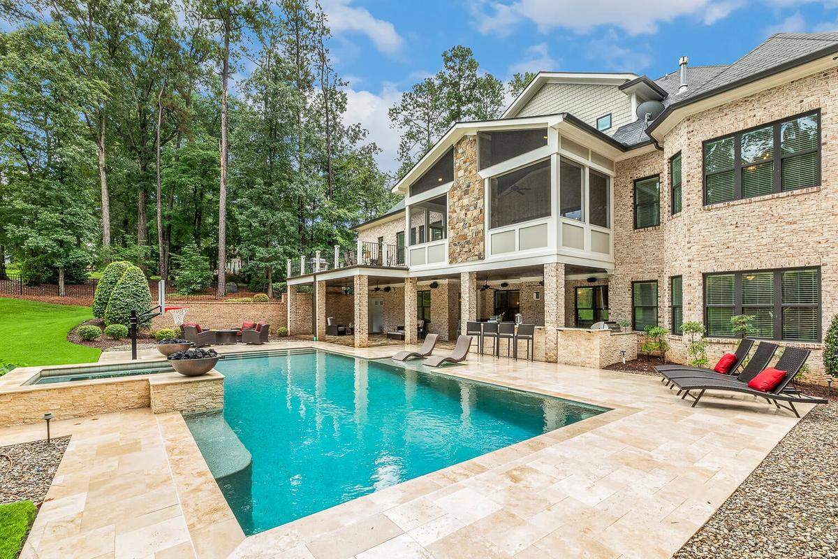 The backyard at 1205 Queensferry Road in Cary’s MacGregor Downs.