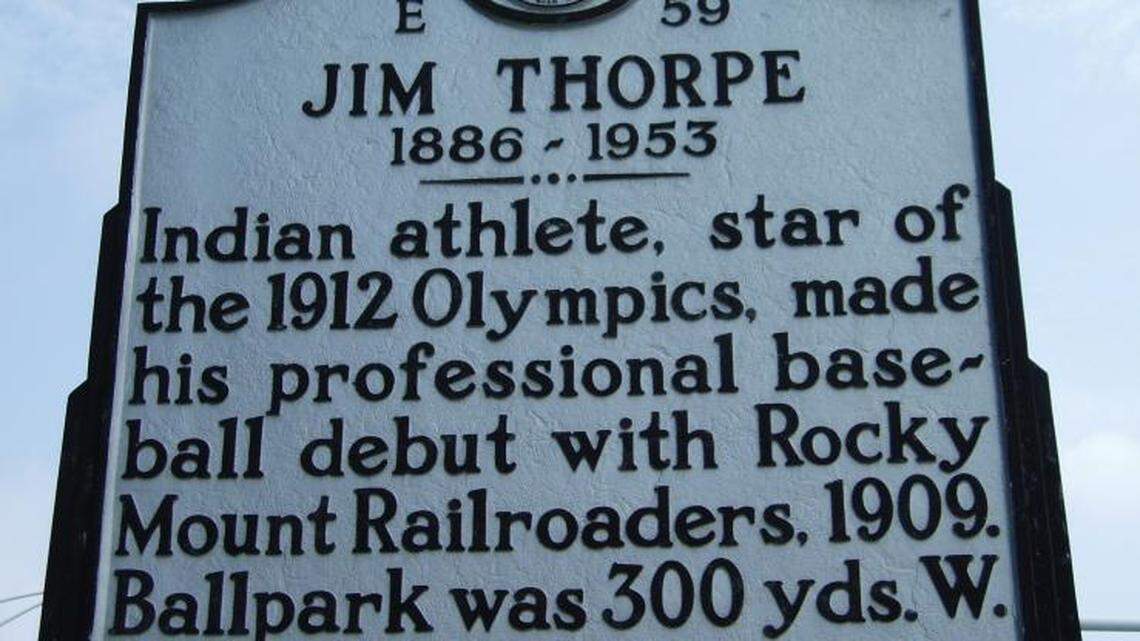 A historical marker honoring Jim Thorpe has gone missing from its location in North Carolina, officials say.