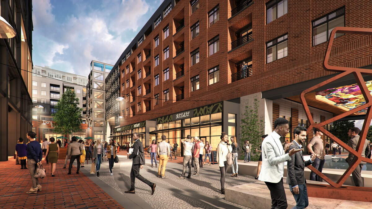 A rendering of the pedestrian promenade, which will be part of the second phase of the project.