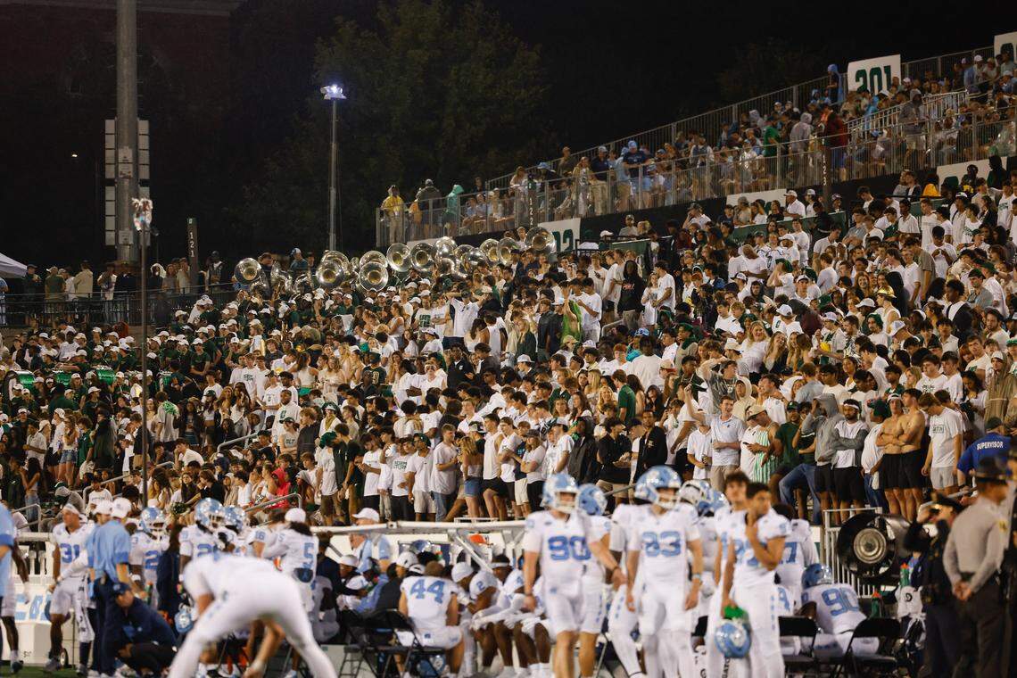 Fans set a record at tonight’s football game between UNC-Charlotte and UNC-Chapel Hill with 19,233 people in attendance at Jerry Richardson Stadium in Charlotte on Saturday, September 6, 2025.