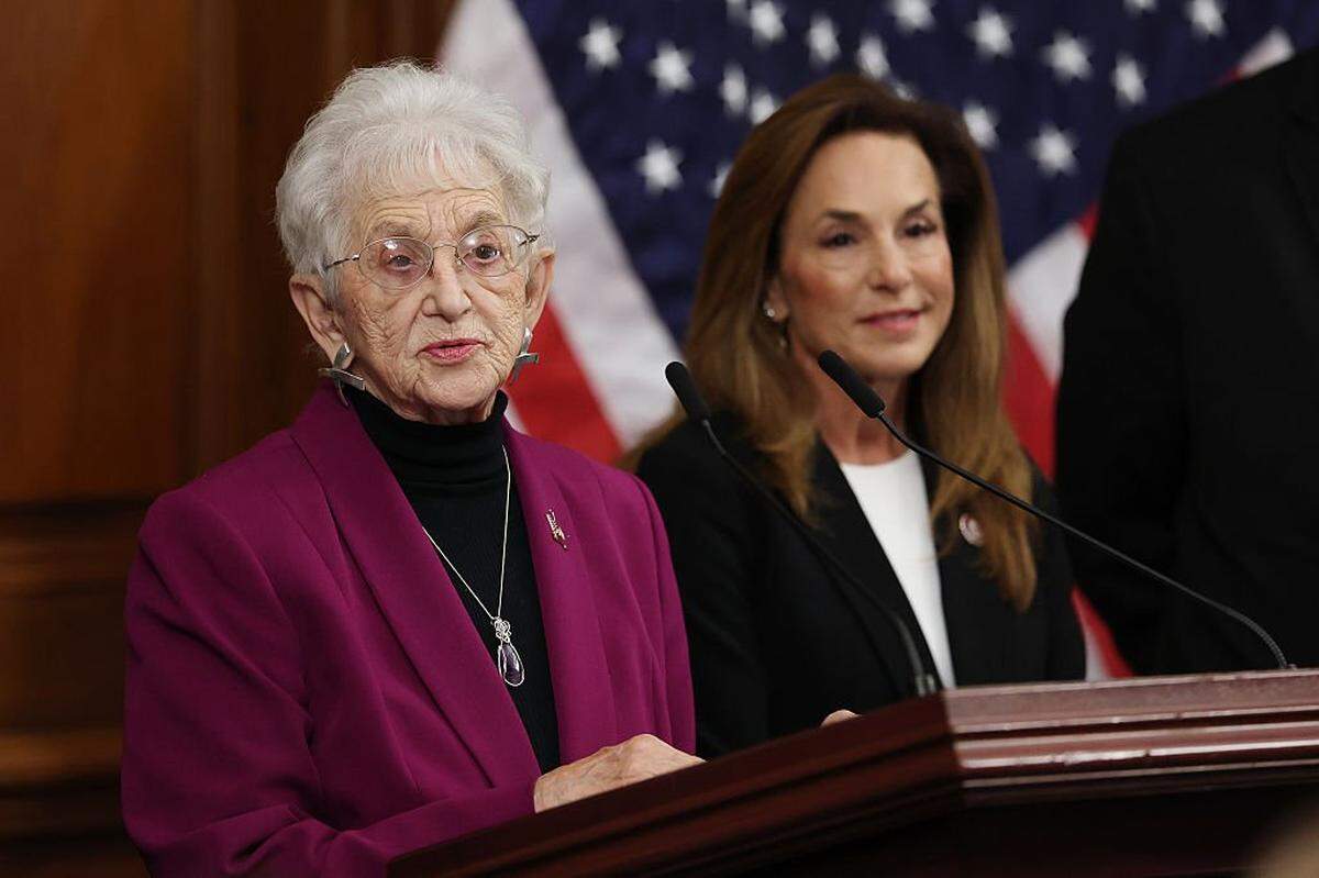 WASHINGTON, DC - OCTOBER 14: House Rules Committee Rep. Virginia Foxx (R-NC), speaks alongside House Majority Conference Chair Lisa McClain (R-MI) at a news conference at the U.S. Capitol on October 14, 2025 in Washington, DC. The government remains shut down after Congress failed to reach a funding deal 14 days ago. (Photo by Anna Moneymaker/Getty Images)