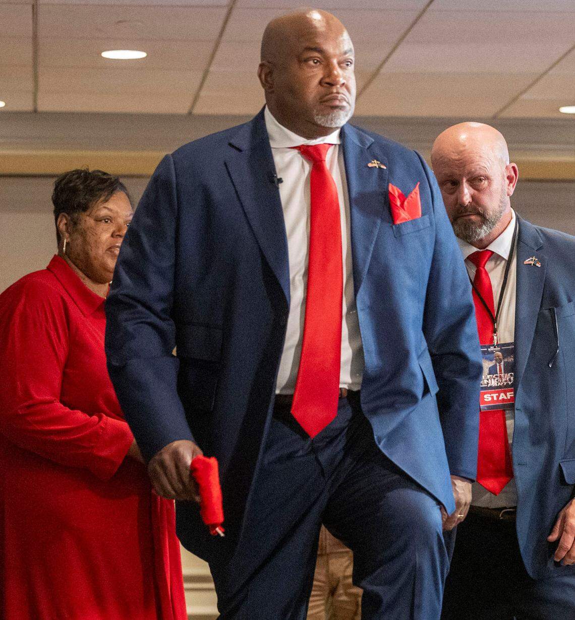 Republican gubernatorial candidate Lt. Gov. Mark Robinson takes the stage to make a concession speech during an election watch party at the City Club in Raleigh after loosing the North Carolina gubernatorial race to Democratic nominee Attorney General Josh Stein on Election Day, Tuesday, Nov. 5, 2024.