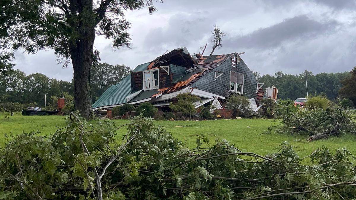 One person was killed when their house collapsed when a tornado hit near Lucama, N.C. as bands from Tropical Storm Debby moved through early Thursday morning, August. 8, 2024.