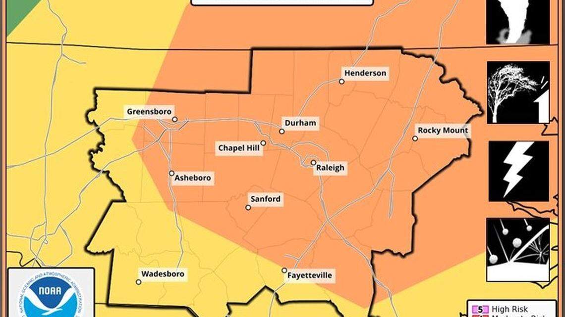 Damaging winds, hail, flash floods are forecast for Raleigh, Central NC. What to know.