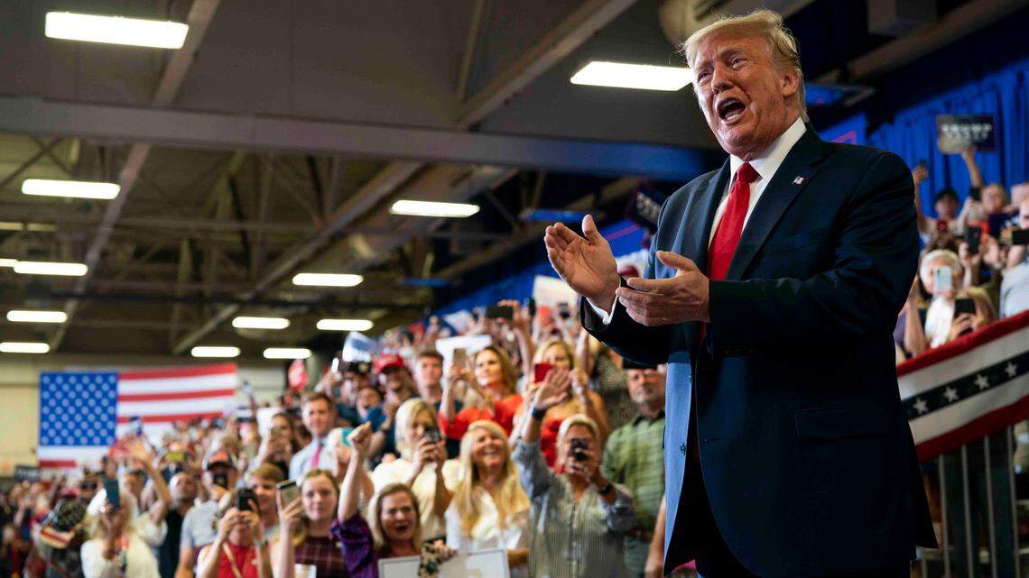 President Donald Trump during a campaign rally in Fayetteville N.C., Sept. 9, 2019.