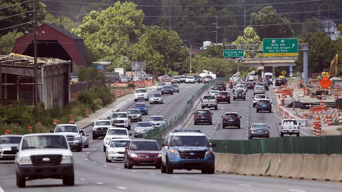 Raleigh topped WalletHub's latest list of the best cities to drive in, despite road work including this stretch of Capital Boulevard between Peace Street and Wade Avenue, as seen in July 2017.