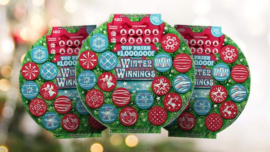 A 60-year-old woman taped a $20 lottery ticket to her leg after winning a $100,000 prize, according to the NC Education Lottery. (Photo credit: NC Education Lottery)