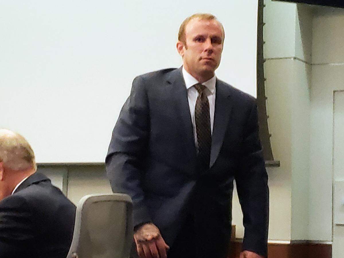 Daniel Mohar on March 24, 2022 during his second-degree murder trial. Mohar is charged with killing Teddy Tivnan after an encounter at a bar outside of downtown Durham on June 5, 2019.