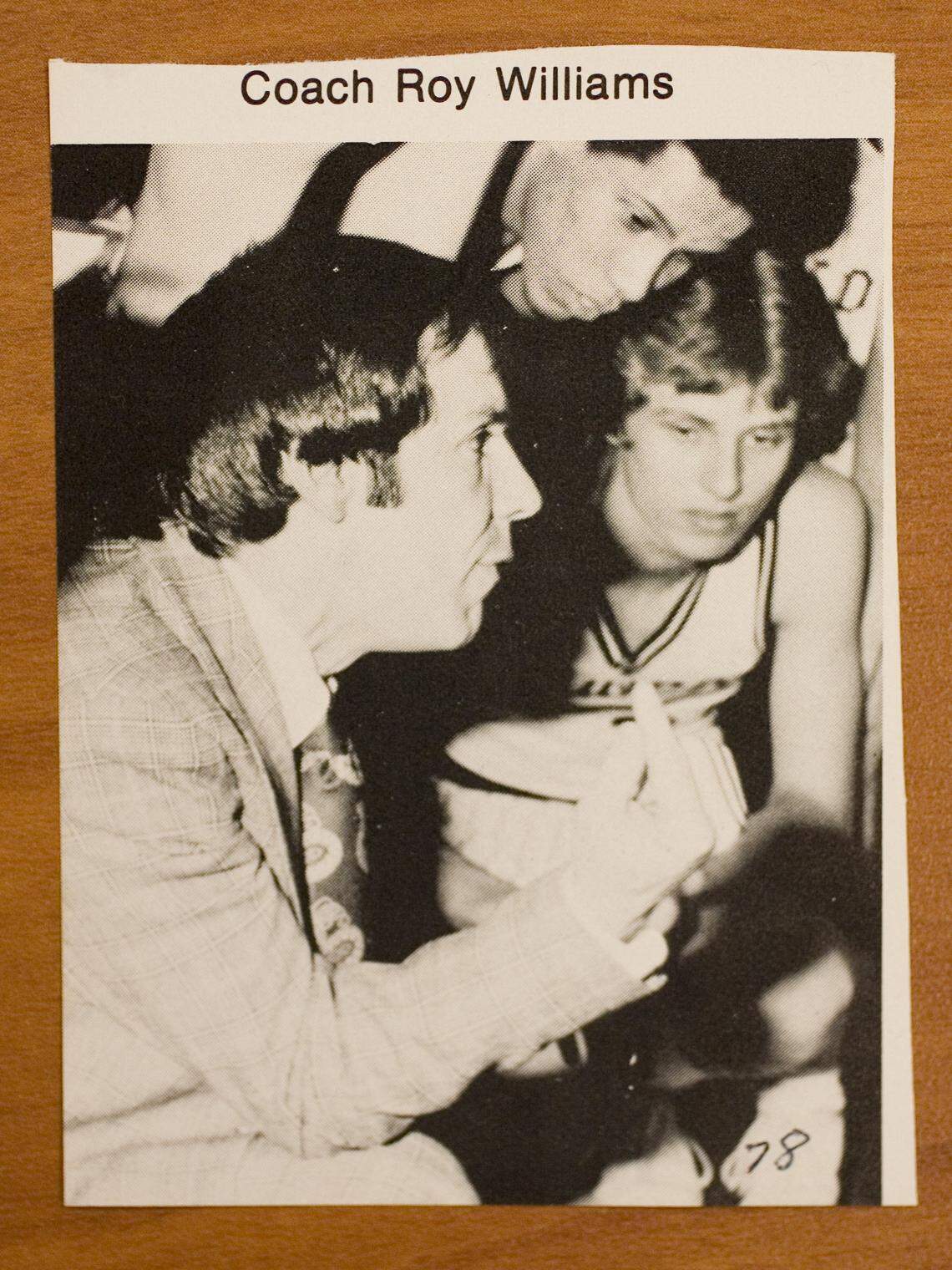 Roy Williams, shown here in a yearbook photo, coached basketball at Charles D. Owen High School in Swannanoa, N.C.