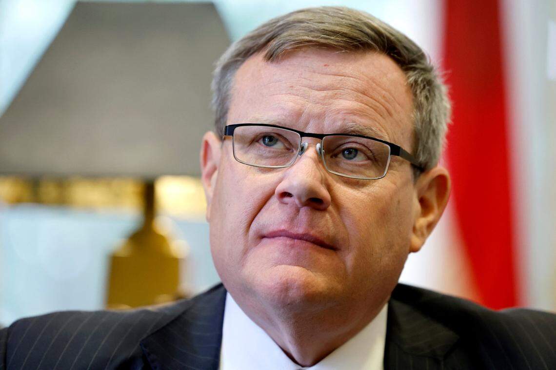 North Carolina Republican House Speaker Tim Moore talks about the lawsuit filed by Scott Riley Lassiter, a former Apex Town Council member, for “alienation of affection” from his wife, Jamie Liles Lassiter during an extramarital affair. Speaker Moore spoke in his office Wednesday, June 21, 2023.