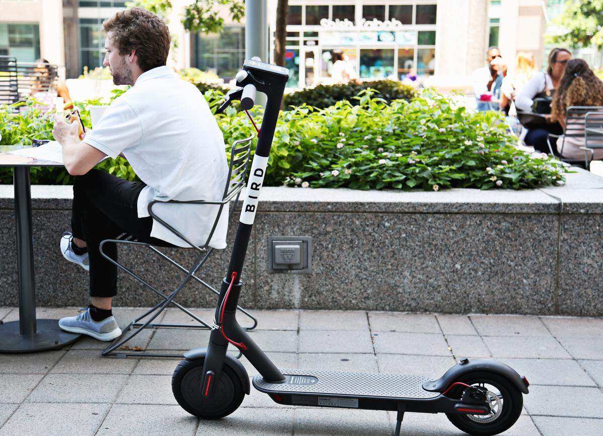 Bird electric scooters are now in downtown Raleigh.