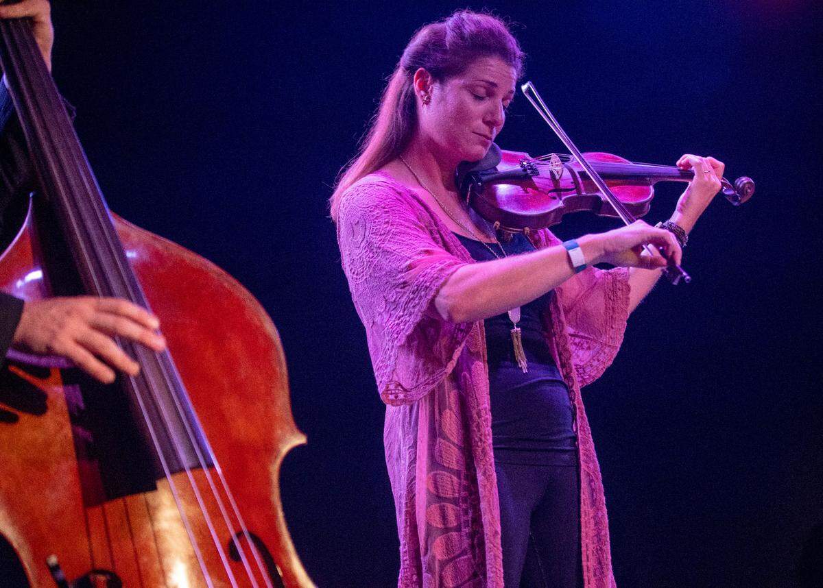 Pattie Hopkins Kinlaw, of Hank, Pattie & The Current performs at the Lincoln Theater during the IBMA Bluegrass Ramble on Thursday, September 29, 2021 in Raleigh, N.C.