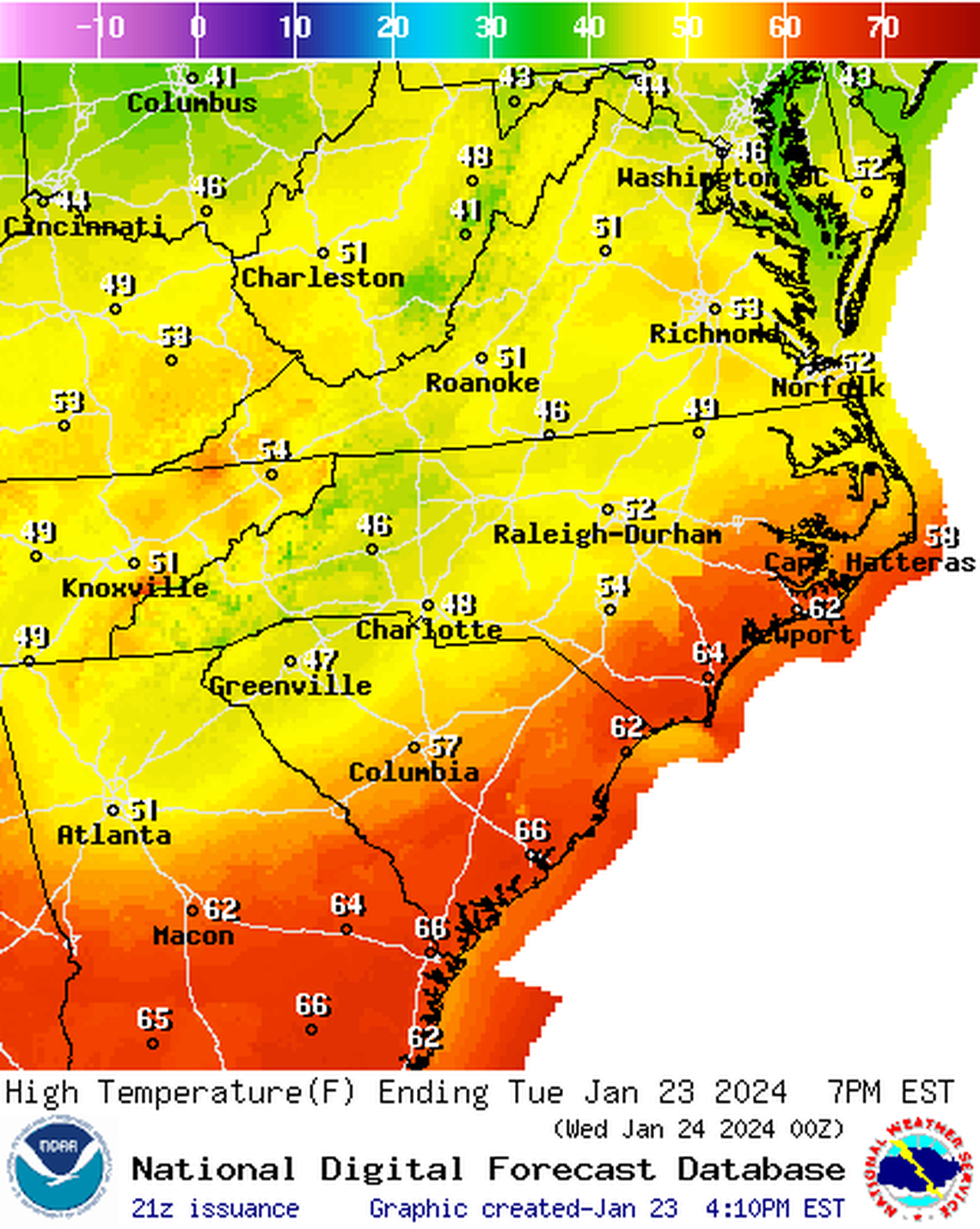 High temperatures this week will rise toward 70 degrees, flirting with records for this time of year. Next week is expected to be cooler but there’s no snow in the forecast.