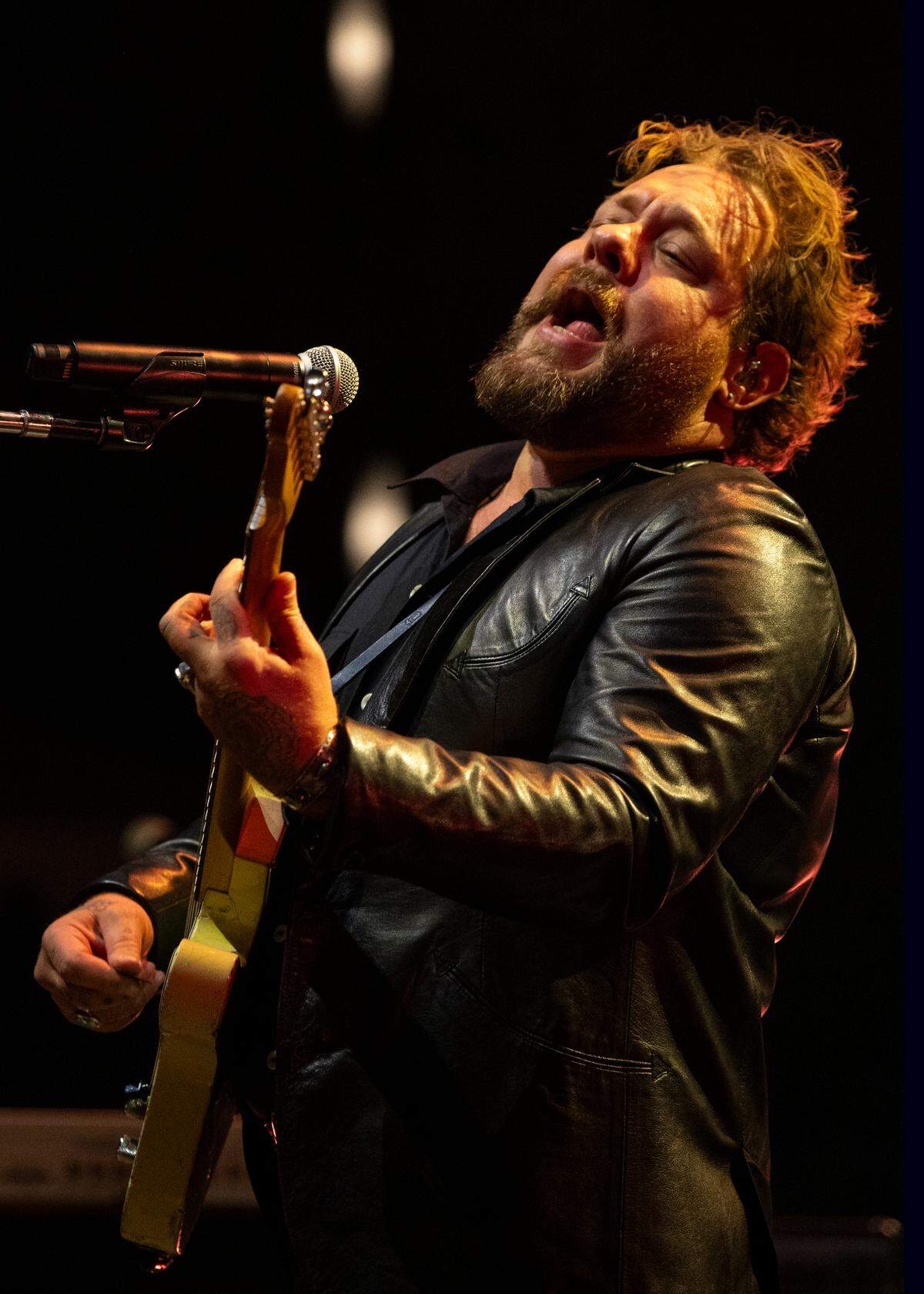 Nathaniel Rateliff and The Night Sweats with Sierra Ferrell in concert at Raleigh, N.C.’s Red Hat Amphitheater, Wednesday night, Sept. 27, 2023.