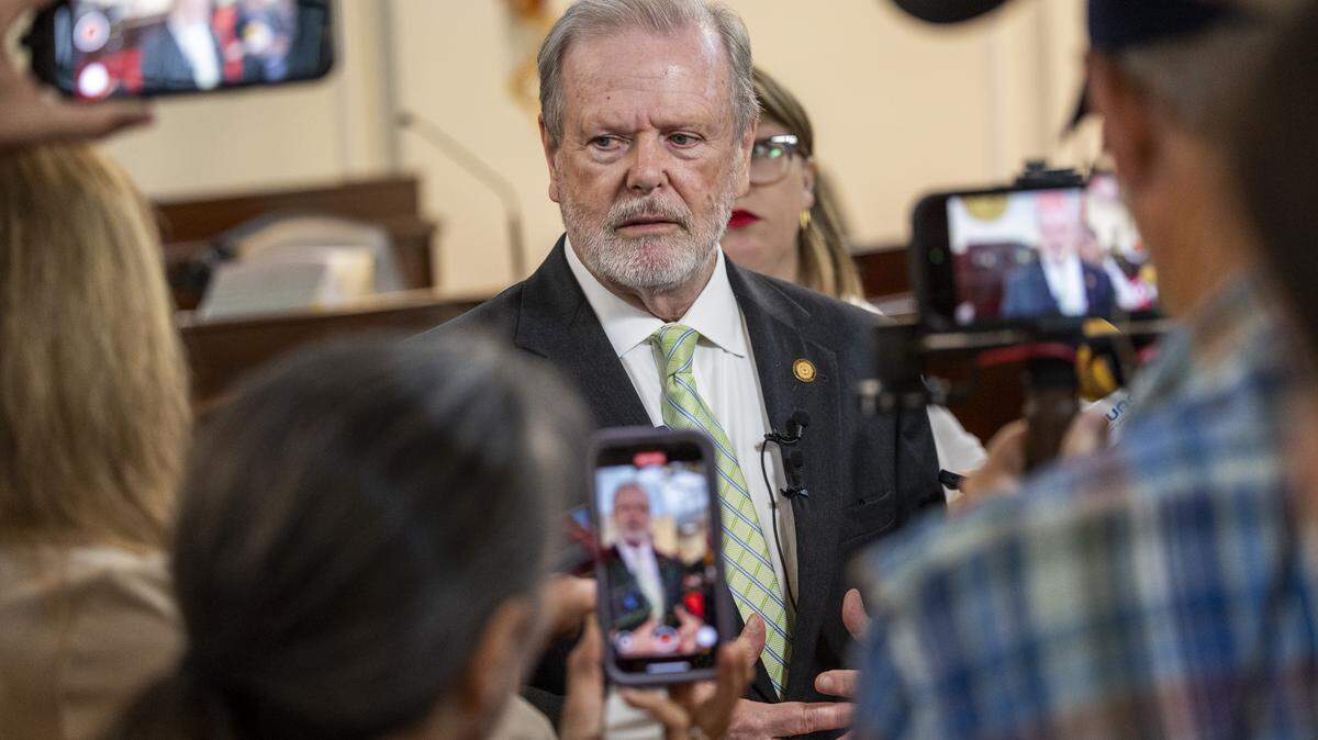 Senate leader Phil Berger answers questions from reporters after the North Carolina Senate passed a mini-budget bill Tuesday, July 29, 2025, at the General Assembly. The bill will be sent to Gov. Josh Stein’s desk once it clears the House.