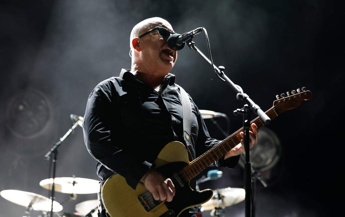 Black Francis sings as the Pixies play at Red Hat Amphitheater in Raleigh, N.C., during their North American tour on Friday, June 16, 2023.