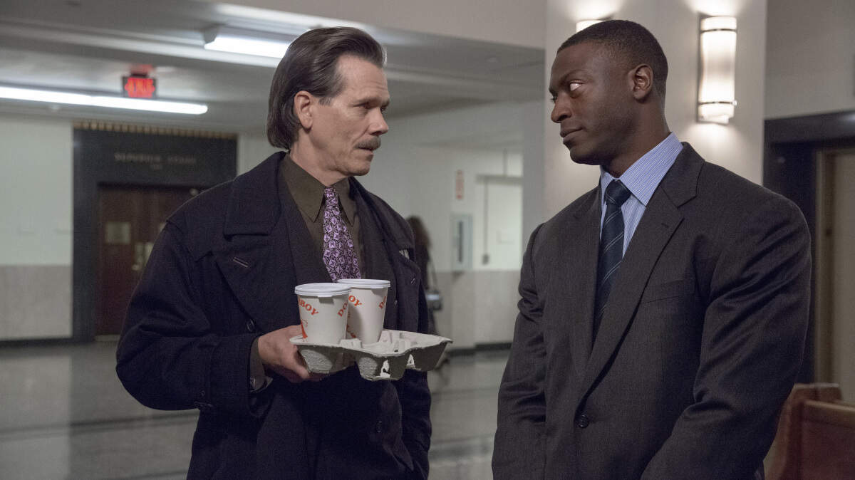 Kevin Bacon, left, as Jackie Rohr and Aldis Hodge as Decourcy Ward in Showtime’s “City on a Hill.”