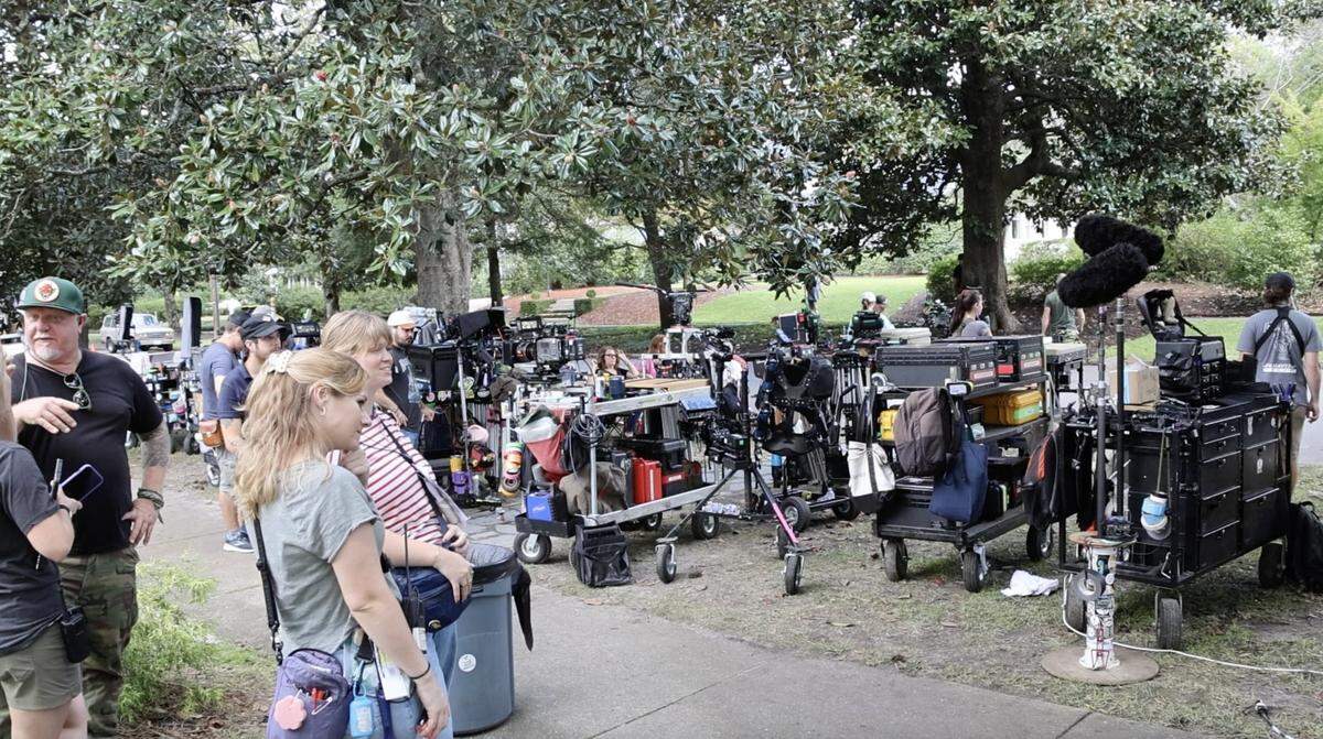 “The Runarounds,” an upcoming series on Amazon Prime, films in a Wilmington, N.C., neighborhood. Scenes like this hint at a revival of the state’s film industry after various factors, like state incentives, slowed it down.