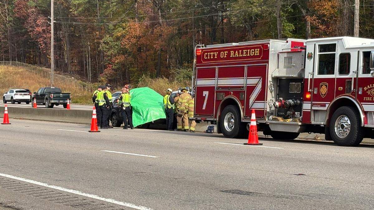 One person was killed in a crash on I-440 in Raleigh Saturday morning.