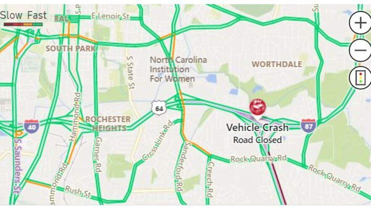 Interstate 40 has reopened near 1-440 split in Wake Monday. | Raleigh ...