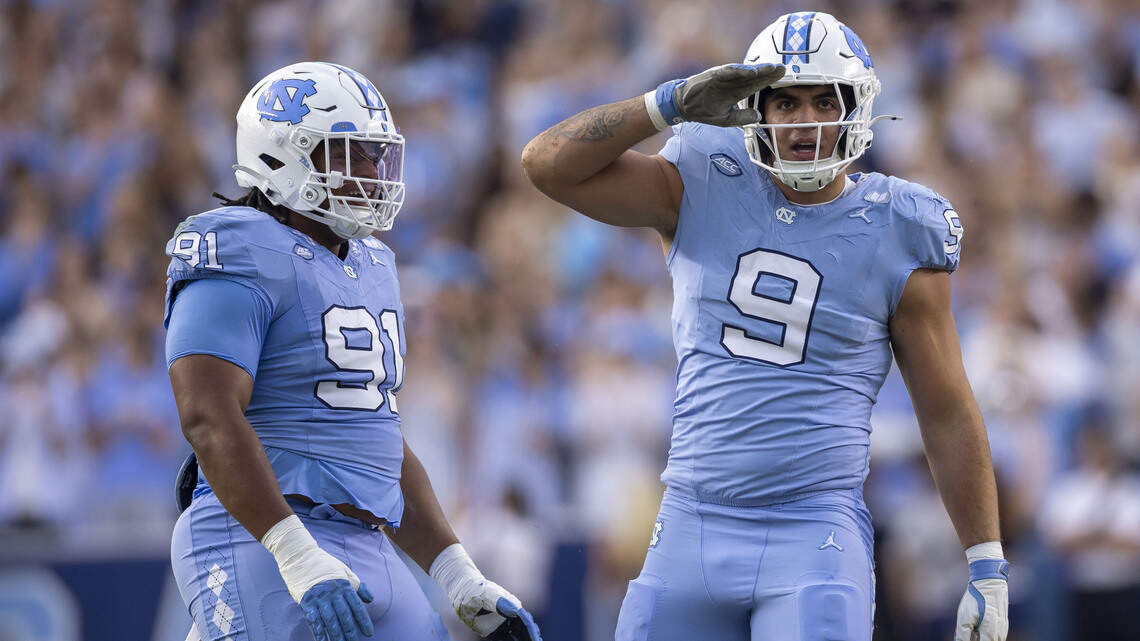 One UNC football player’s college journey, from cream cheese to crunching QBs