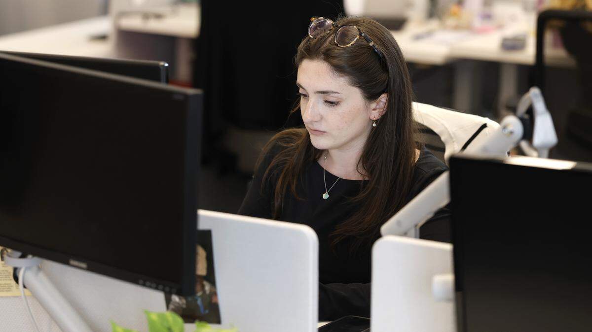 Faith Wardwell works in the News & Observer office on Tuesday, April 28, 2026.