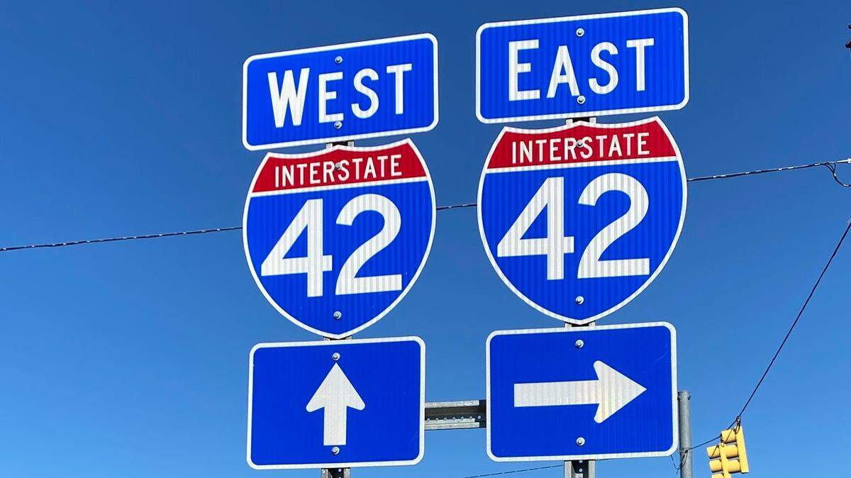 New highway signs near the bypass around Goldsboro, North Carolina. The state announced Wednesday that a company that makes power transformers will add 330 jobs there.