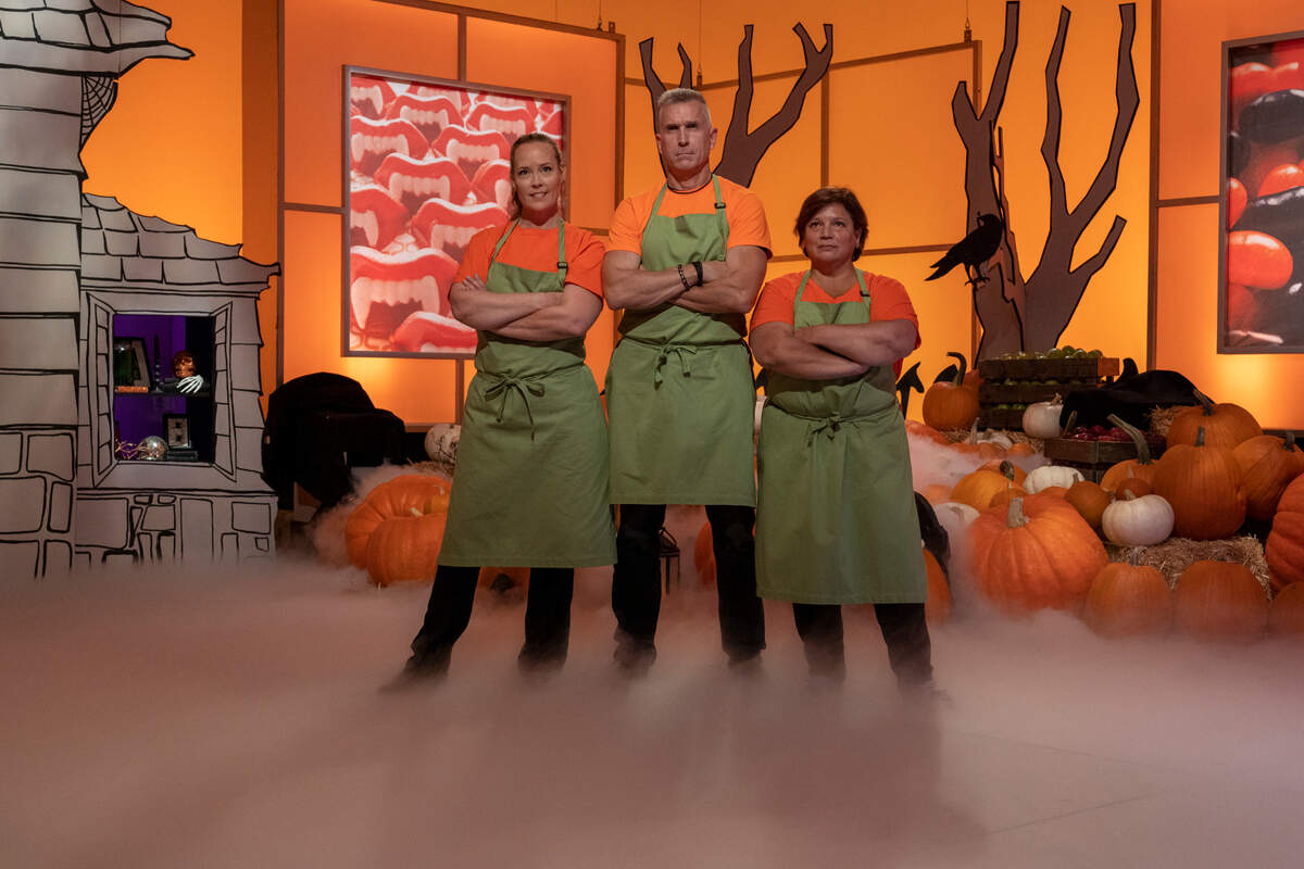 Team Killer Cakerz, as seen on the Food Network’s “Halloween Wars.” Jim Bille, center, is from Raleigh.
