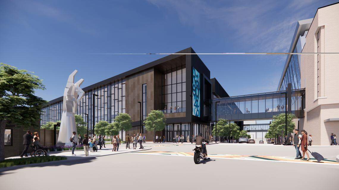 A rendering of the southeast corner of the planned Raleigh Convention Center expansion.