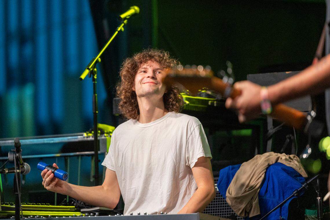 MJ Lenderman and the Wind performs at City Plaza in Raleigh during the Hopscotch Music Festival on Friday, Sept. 6, 2024.