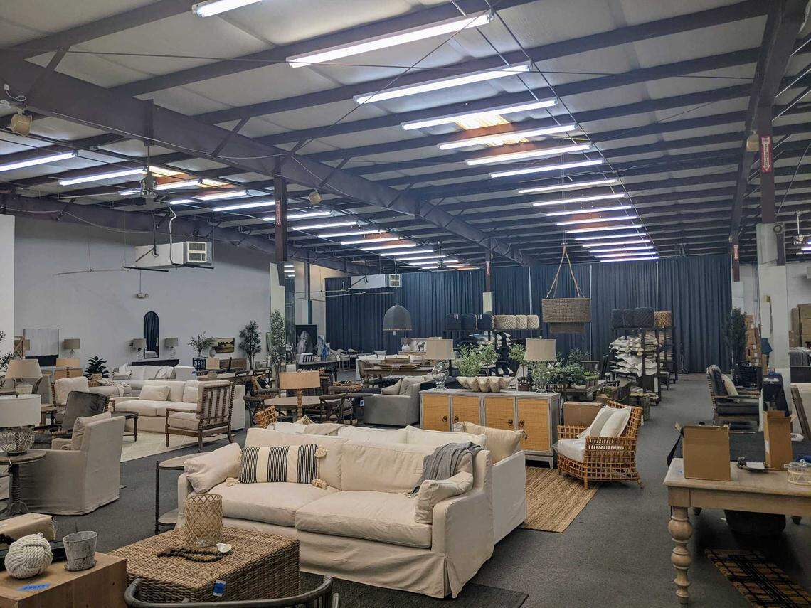 Styron and Hughes features 10,000 square feet of showroom space with hundreds of eclectic furniture pieces.