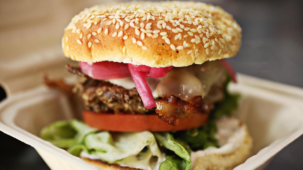 The Barnyard is one of several burgers served on the Rare Earth Farms food truck.