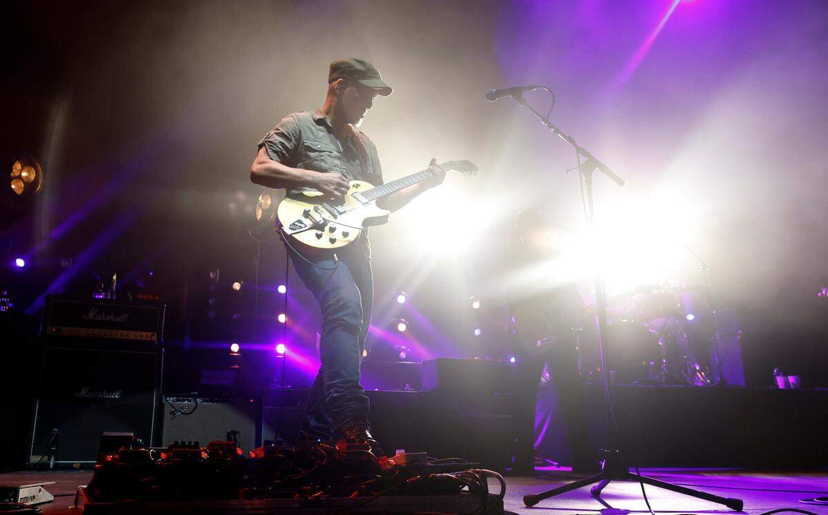 Joey Santiago plays as the Pixies play at Red Hat Amphitheater in Raleigh, N.C., during their North American tour on Friday, June 16, 2023.