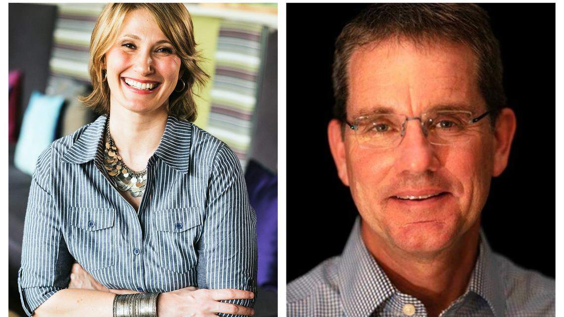 Chapel Hill mayoral candidates Jess Anderson and Adam Searing