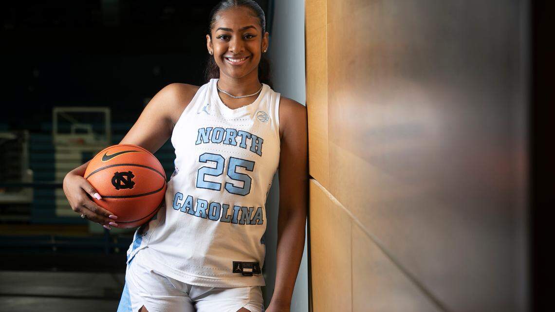 North Carolina’s Deja Kelly (25), poses for a portrait on Wednesday, June 22, 2022 at Carmichael Arena in Chapel Hill, N.C.