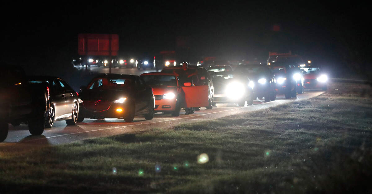 Cars back up as they exit I-540 East at Buffaloe Road in Raleigh, N.C., Thursday, Oct 13, 2022.
