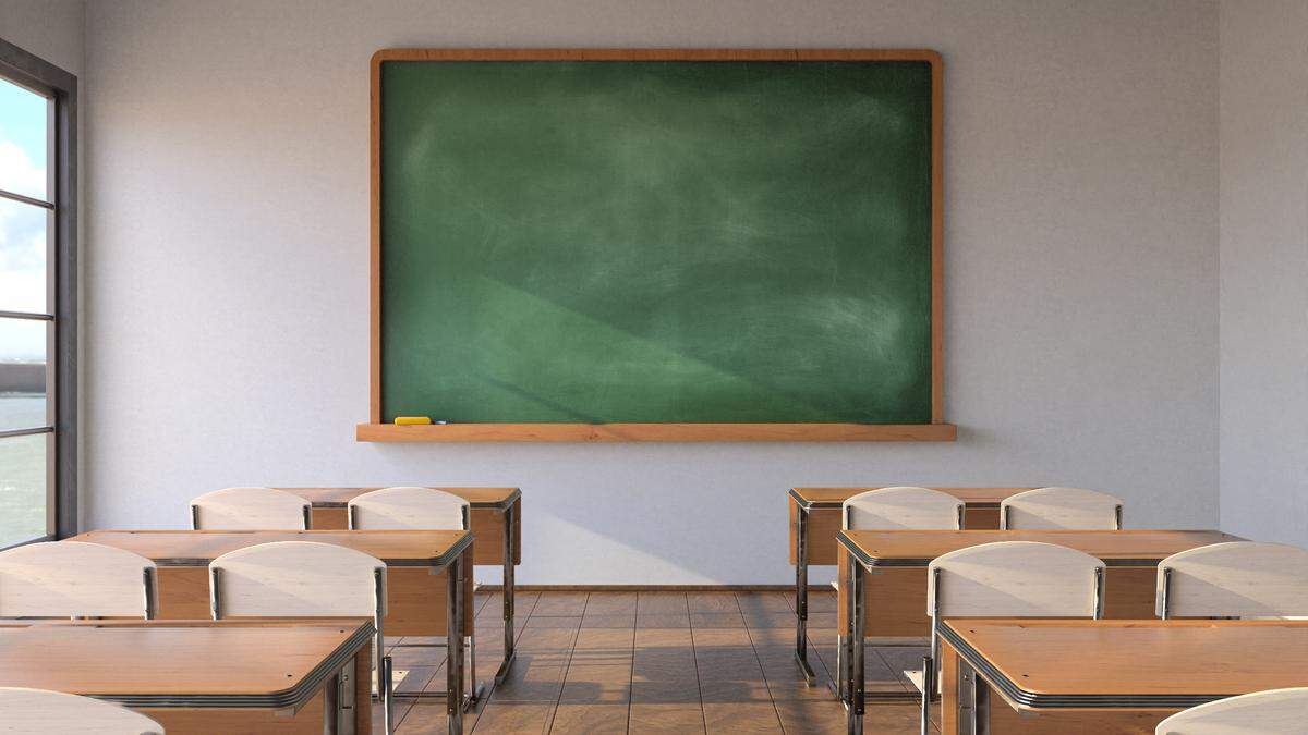 Empty classroom, pandemic concept