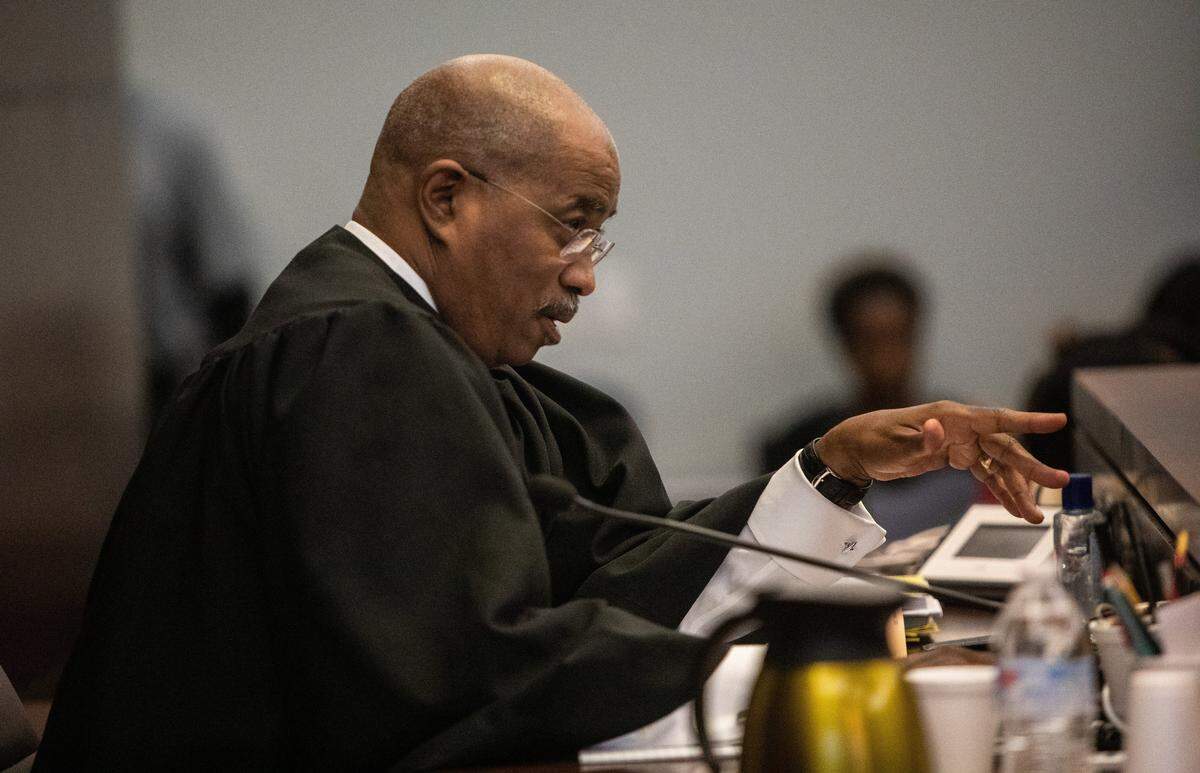 Durham County Superior Court Judge Orlando Hudson presides over the hearings in which Craig Hicks pleaded guilty to first-degree murder in the 2015 murders of three young Muslims at a Chapel Hill apartment Wednesday, June 12, 2019 at the Durham County Courthouse. Hicks will serve a life sentence in prison without the possibility of parole for killing his neighbors at the Finley Forest Condominiums: Deah Barakat, 23, his wife Yusor Abu-Salha, 21, and her sister Razan Abu-Salha, 19.