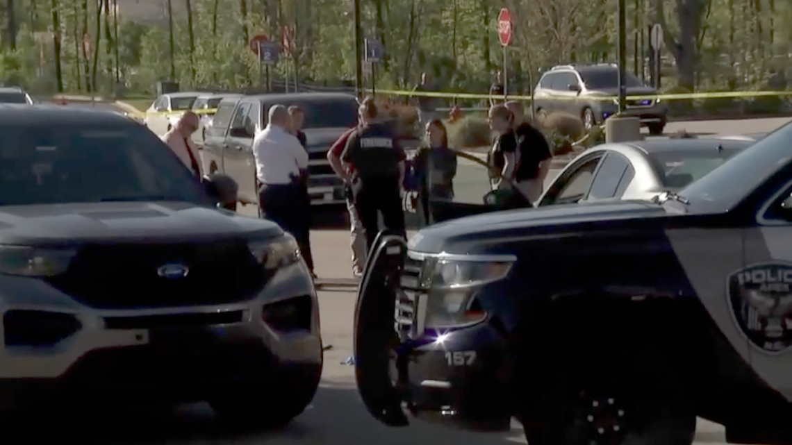 Apex Police are investigating the shooting of a man in a parking lot of the Academy Sports and Outdoors store on April 11, 2021.