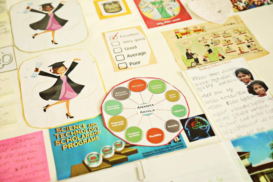 Nirmala Rao Koripella has worked on vision boards with her daughters since they were small to discuss daily goals and “come up with precise plans and timelines to achieve them.”