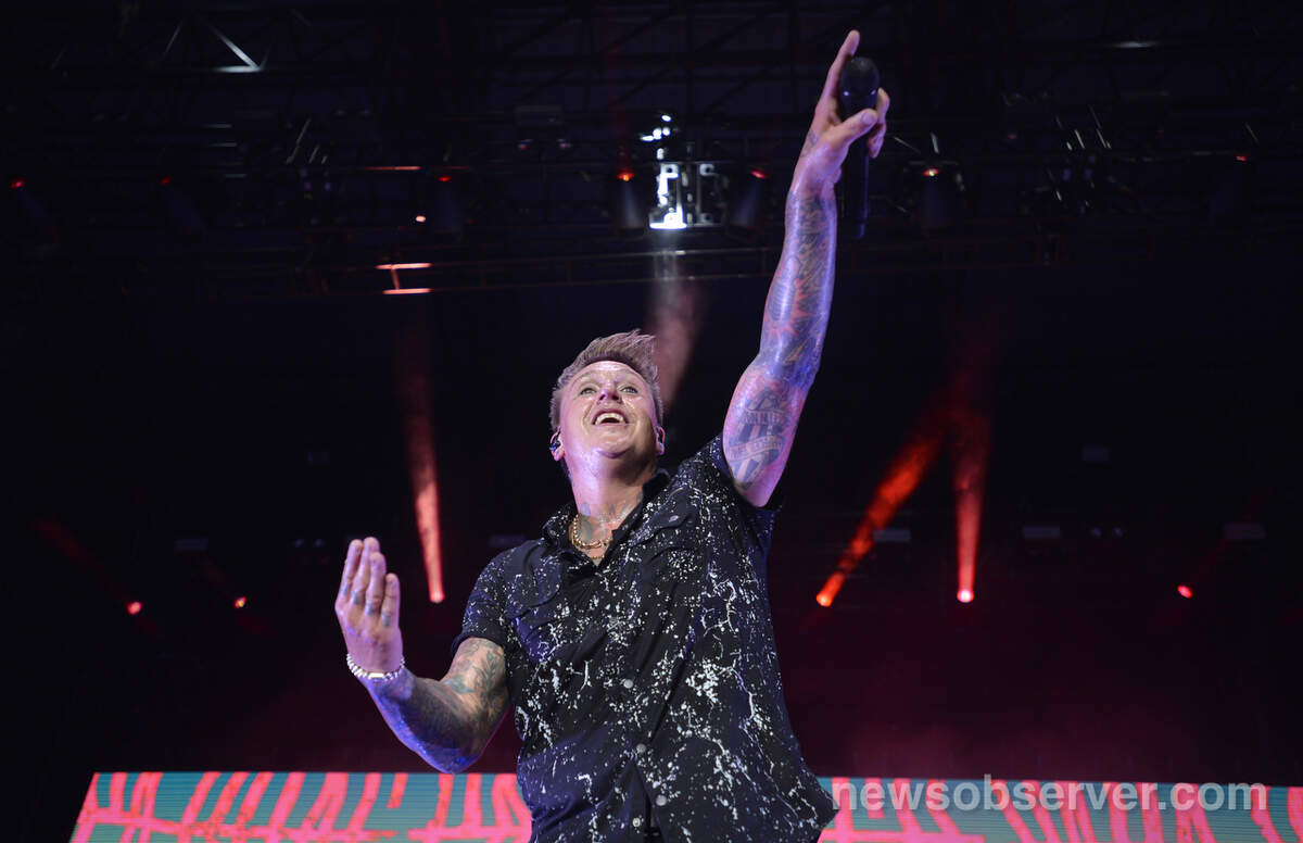 Papa Roach in concert with Asking Alexandria at Raleigh, N.C.’s Red Hat Amphitheater Tuesday night Aug. 6, 2019.