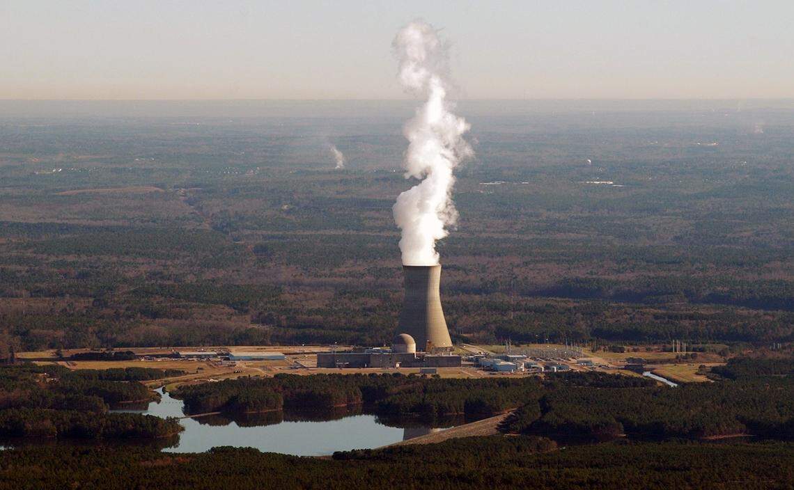 Duke Energy has said it will continue to work toward a goal of carbon neutrality by 2050, but said a 70% cut from 2005 levels by 2030 isn’t possible. Pictured is the Duke Energy’s Shearon Harris nuclear power plant in New Hill, south of Raleigh.