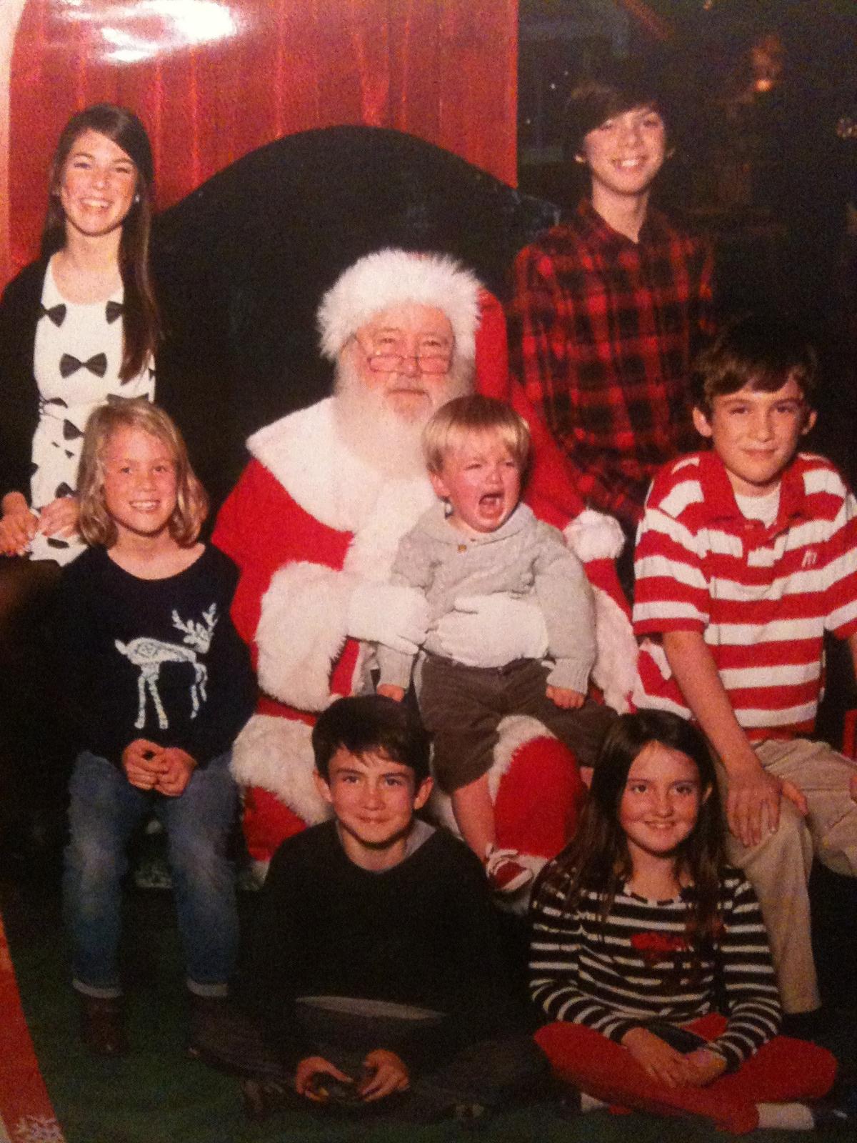 Dick Reaves’ grandchildren with Santa.