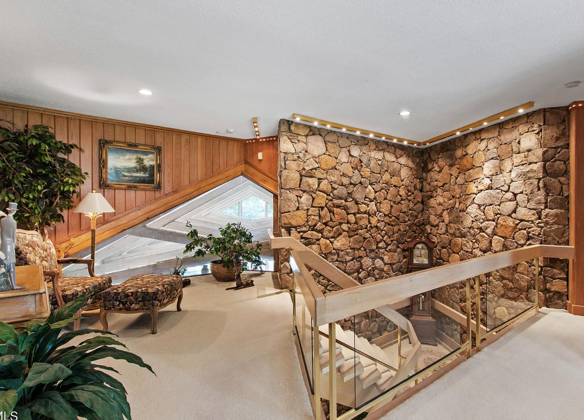 An example of the on-site quarry stonework inside 812 Kenmore Rd. in Chapel Hill’s Lake Forest neighborhood.