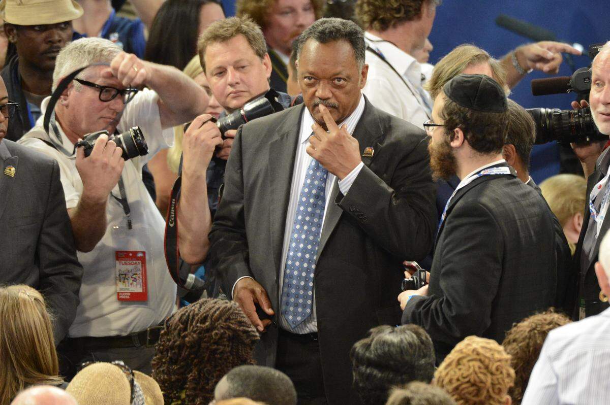 Rev. Jesse Jackson on the floor at the Democratic National Convention in Time Warner Cable Arena (David T. Foster III - dtfoster@charlotteobserver.com)
