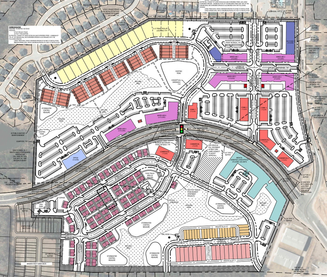A masterplan of the proposed development for Vaughan Park along North Judd Parkway in Fuquay-Varina.