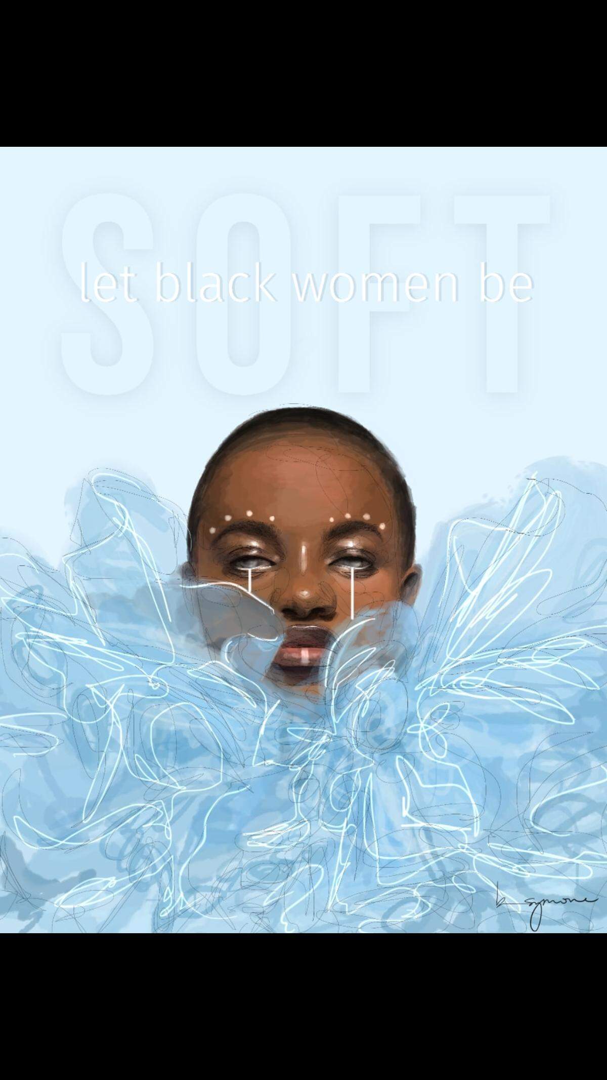 Britney Symone is a digital artist and graphic design student at NC State, according to her website. In her own words, she says, her work “comments on the stereotypes that women of color face.”