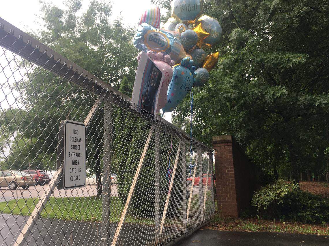 Protesters assembled at N.C. Correctional Institution for Women Wednesday to hold a baby shower for pregnant inmates. They said the Raleigh prison houses nine such prisoners during the pandemic.